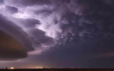 A display of mammatus clouds between Hobart and Lone Wolf, OK on May 19, 2012.