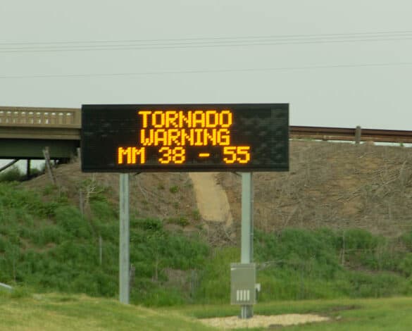 Tornado Warning on I-35 in Kansas