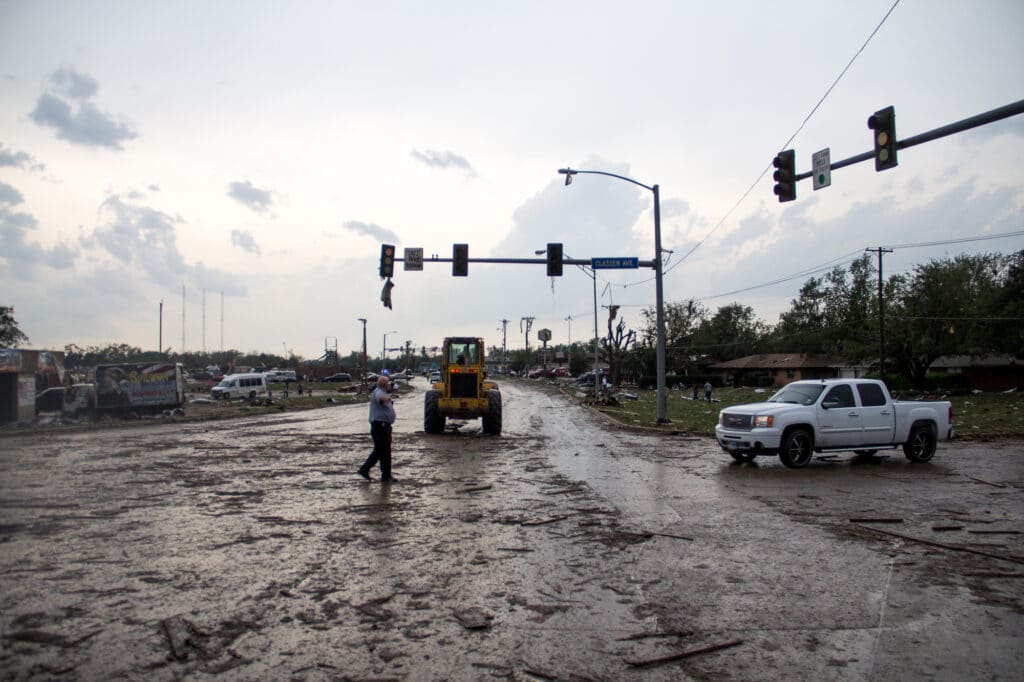 Damage along 4th street