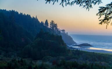 Sunset along the Washington Coast at Cape Disappointment