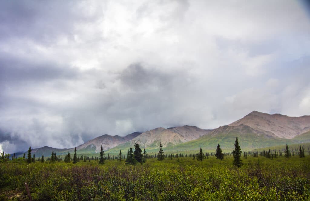 Clouds linger over the Mountains