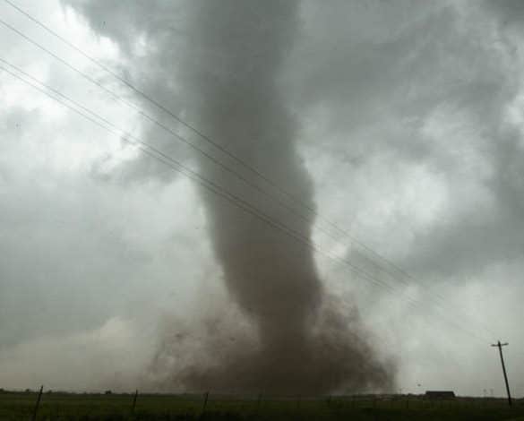 Tornado rips through the northwest side of Mangum, OK on May 20, 2019.