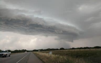 Shelf Cloud nearing Mason, Texas on May 27, 2020.