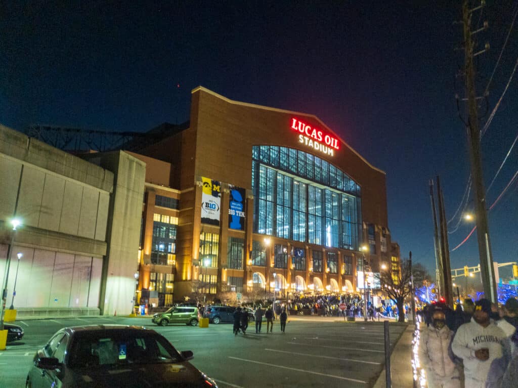 Lucas Oil Stadium hosting the Big Ten Championship Game on December 4, 2021