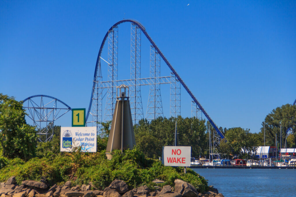 Millennium Force from outside the marina