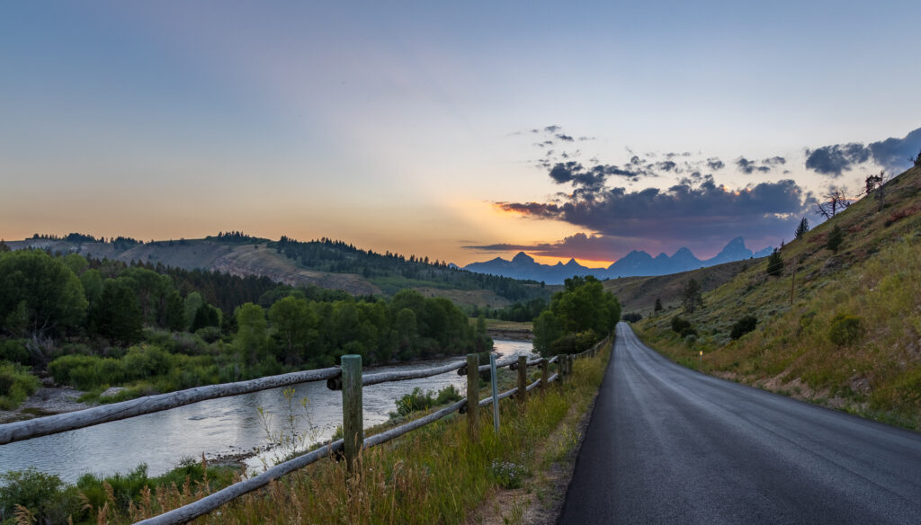 Sunset over the Tetons from Gros Ventre