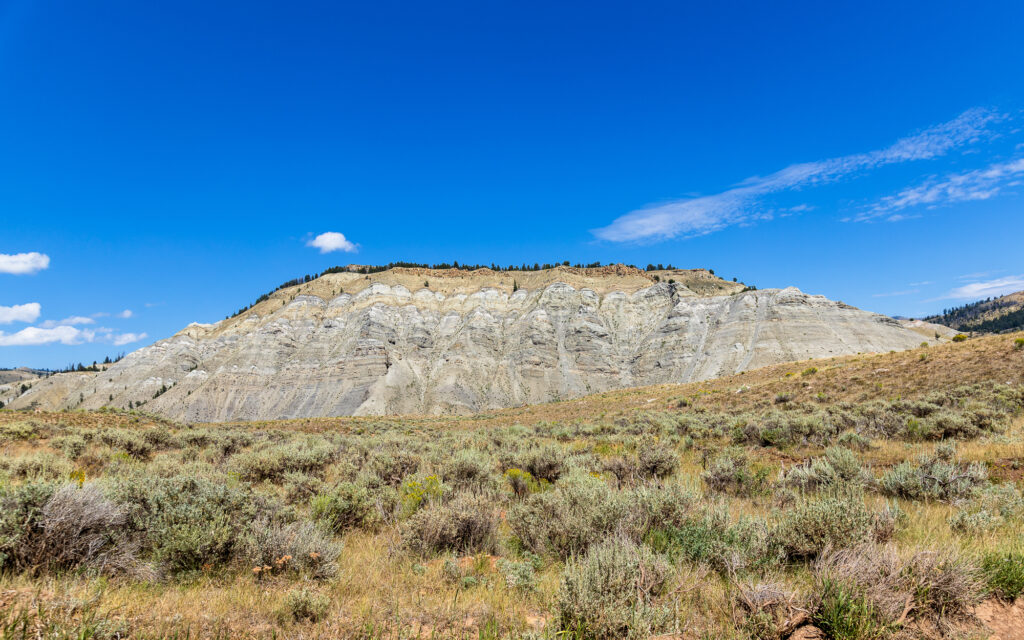 Hill with different layers in Wyoming